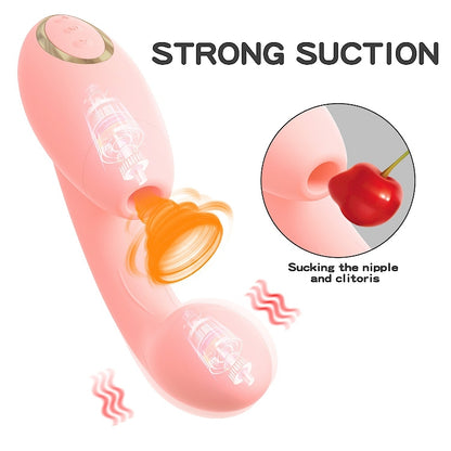 Pleasure Air Suction Clitoris G-spot Orgasm Vibrator WECS-30