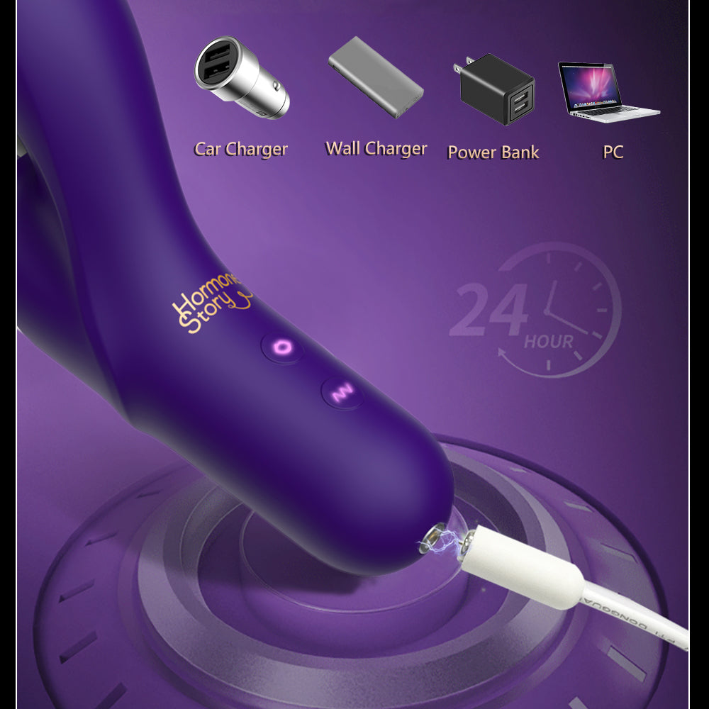 Cold Sensation Aluminum Alloy Sucking Gspot Rabbit Vibrator WEWV-60