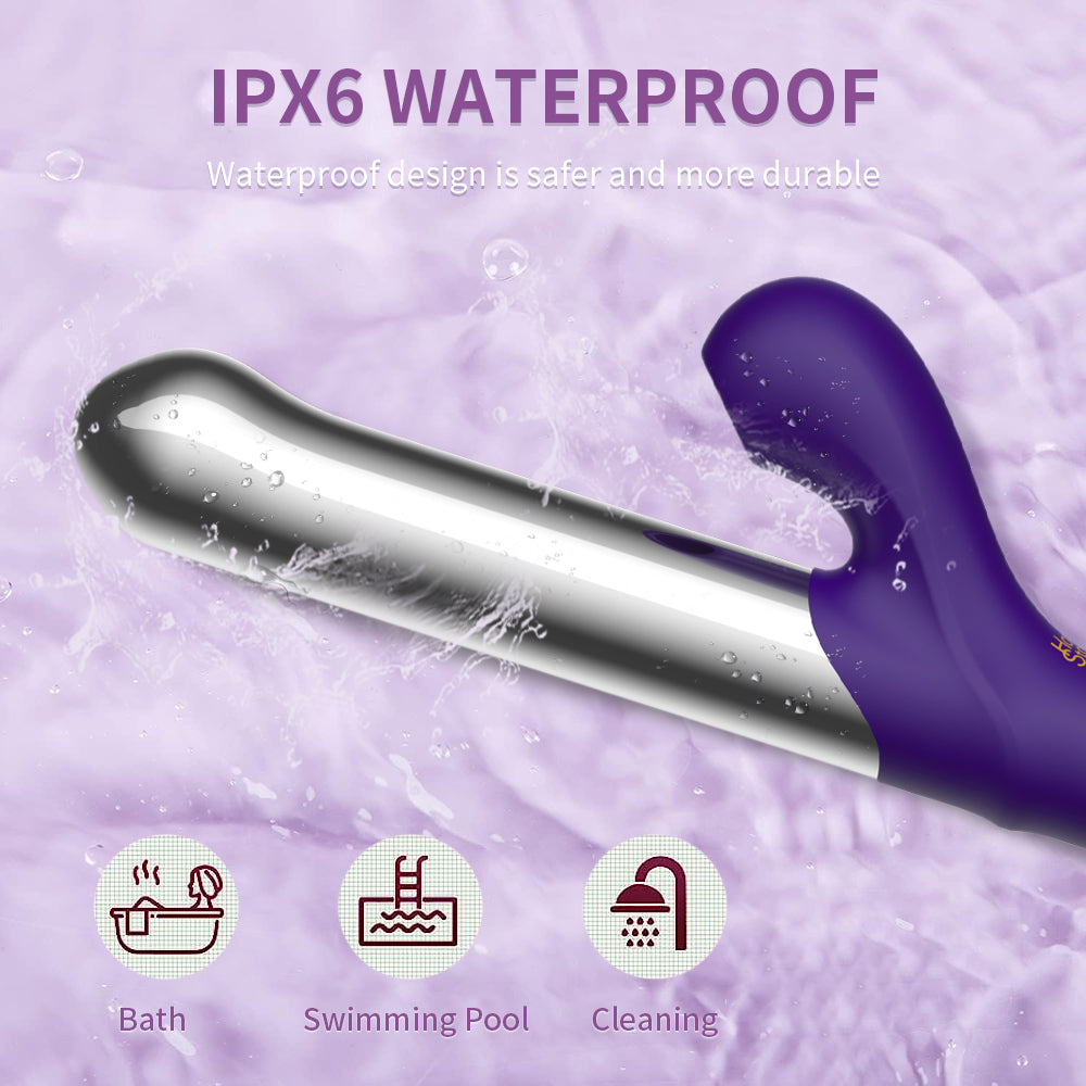 Cold Sensation Aluminum Alloy Sucking Gspot Rabbit Vibrator WEWV-60