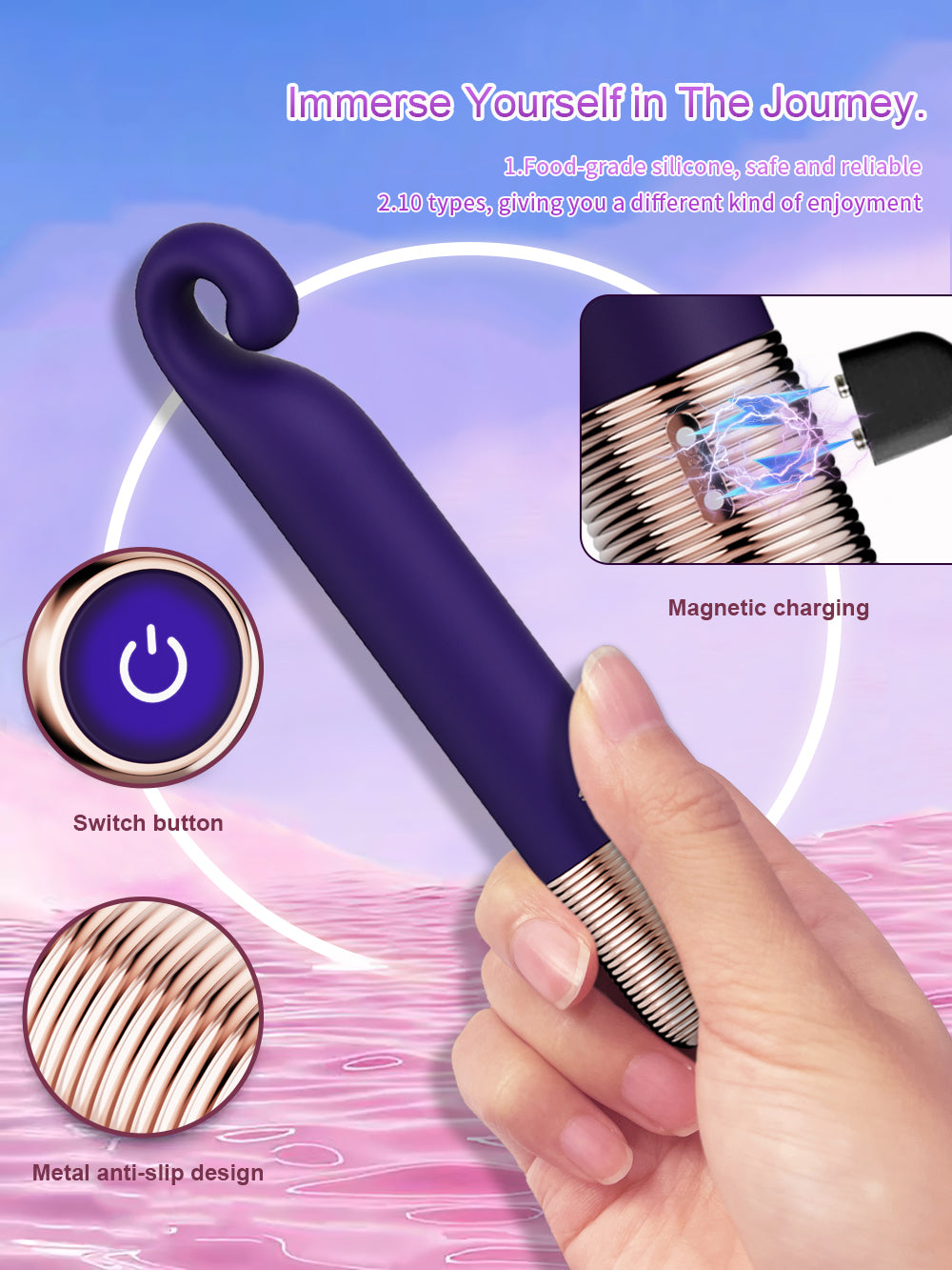 Clitoral Stimulator Nipple Stimulation Wand Bullet Massager Vibrator WECS-32