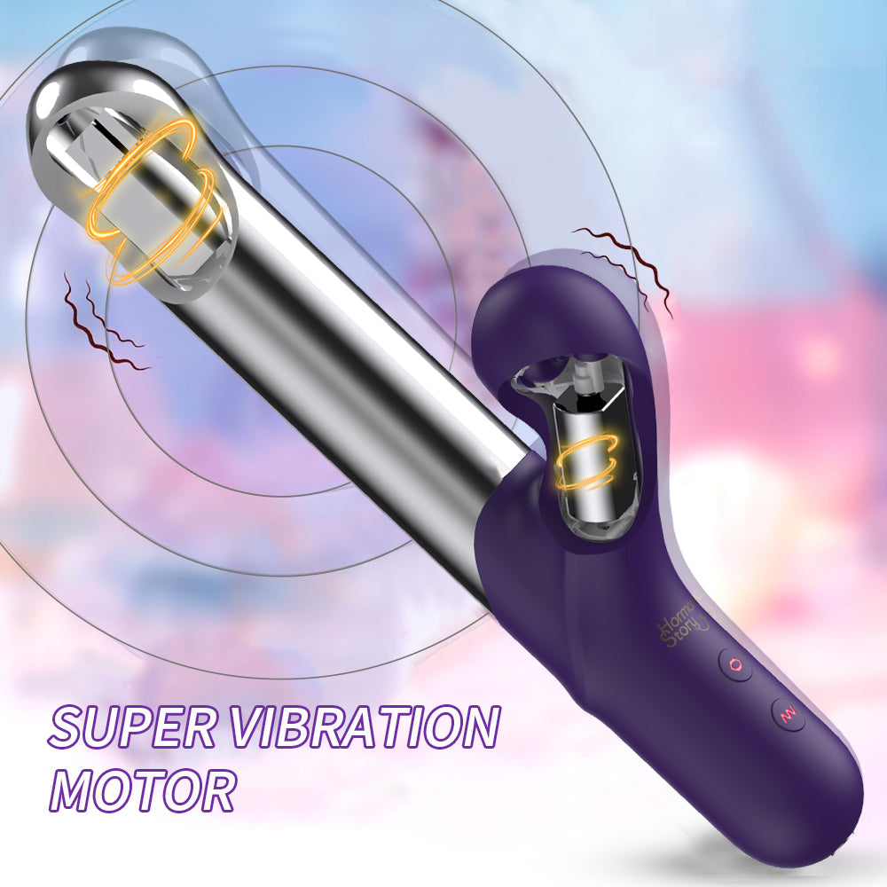 Cold Sensation Aluminum Alloy Sucking Gspot Rabbit Vibrator WEWV-60