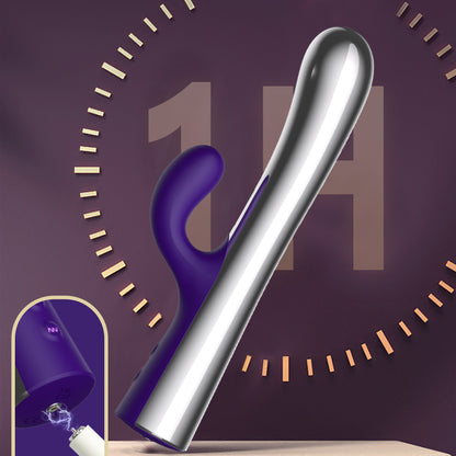 Cold Sensation Dual Vibration Motor Rabbit Dildo Vibrator WEWV-63