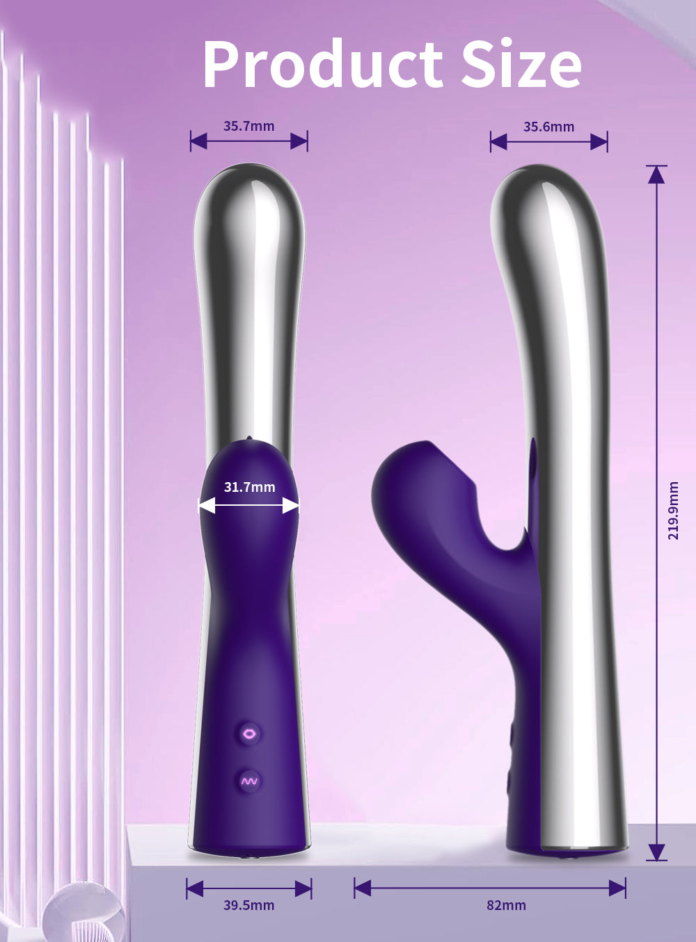 Cold Sensation Sucking Rabbit Vibrator Dual Powerful Motors WEWV-64