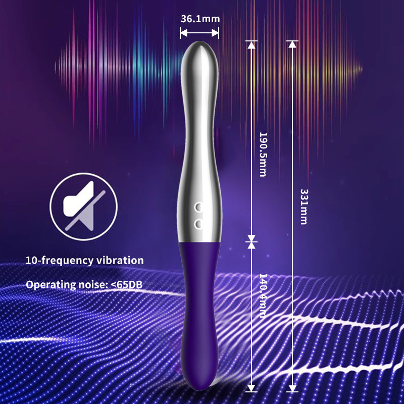 Cold Sensation Dual Vibration Head Women Vibrator For Lesbians Couples WEWV-62